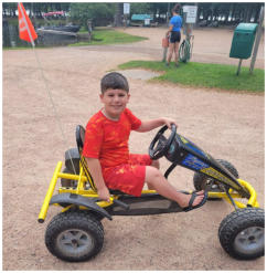 Boy on go-kart at Lynn Ann's Campground